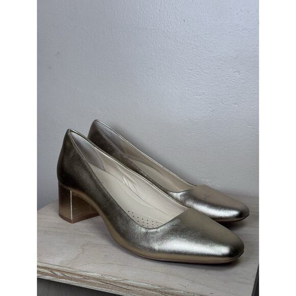 Alex Marie Shoes - Alex Marie Womens Heels Pumps Comfort Square Toe Cushion Wedding Party Gold 8.5
